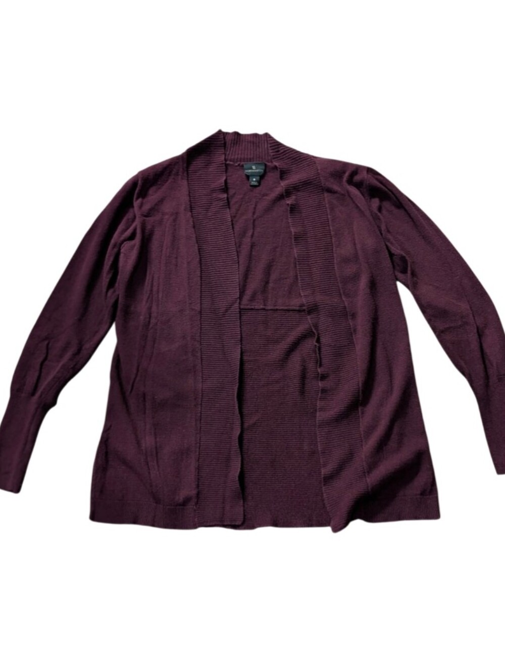 Worthington Women's Open-Front Burgundy Cardigan Size Small